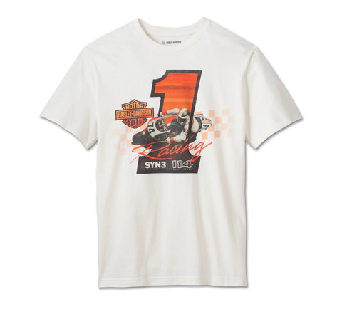 WHITE RACING TEE