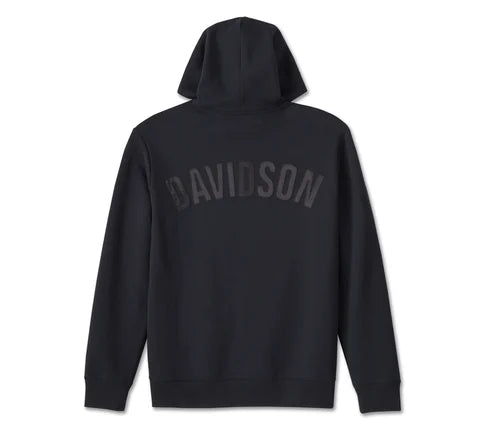 HARLEY HOODIE WITH ZIP AND RED DETAILS