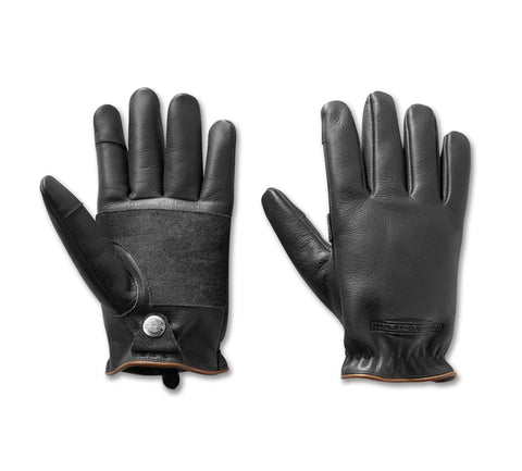 GLOVES-LEATHER,BLACK