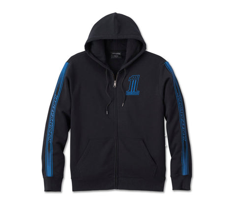 HOODIE KNIT BLACK AND BLUE