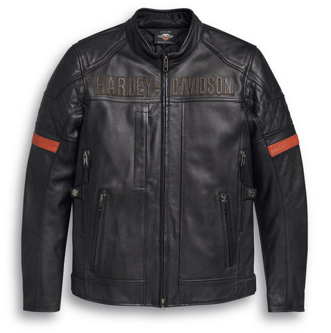 JACKET-VANOCKER,LEATHER,BLACK,